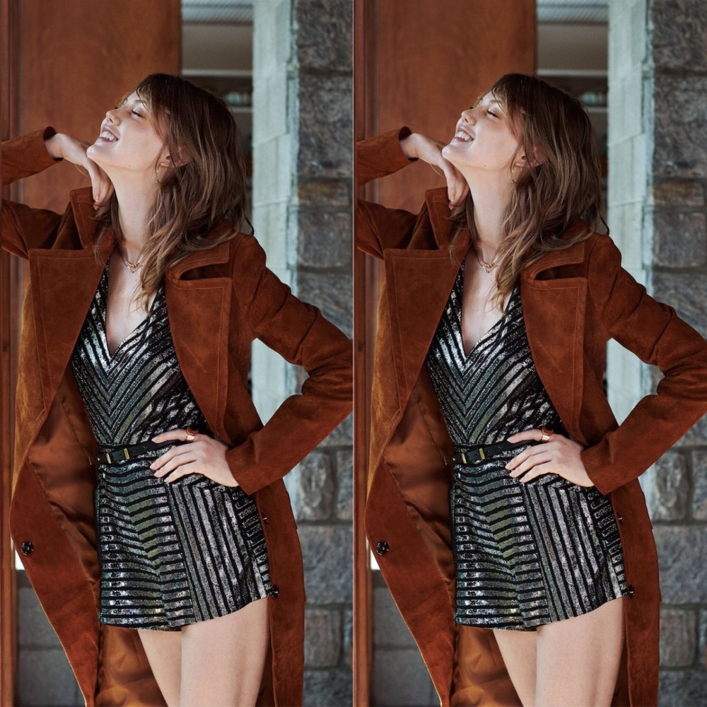 Urban Outfitters x Ecote Suede Leather Trench Coat - Picture 4 of 8